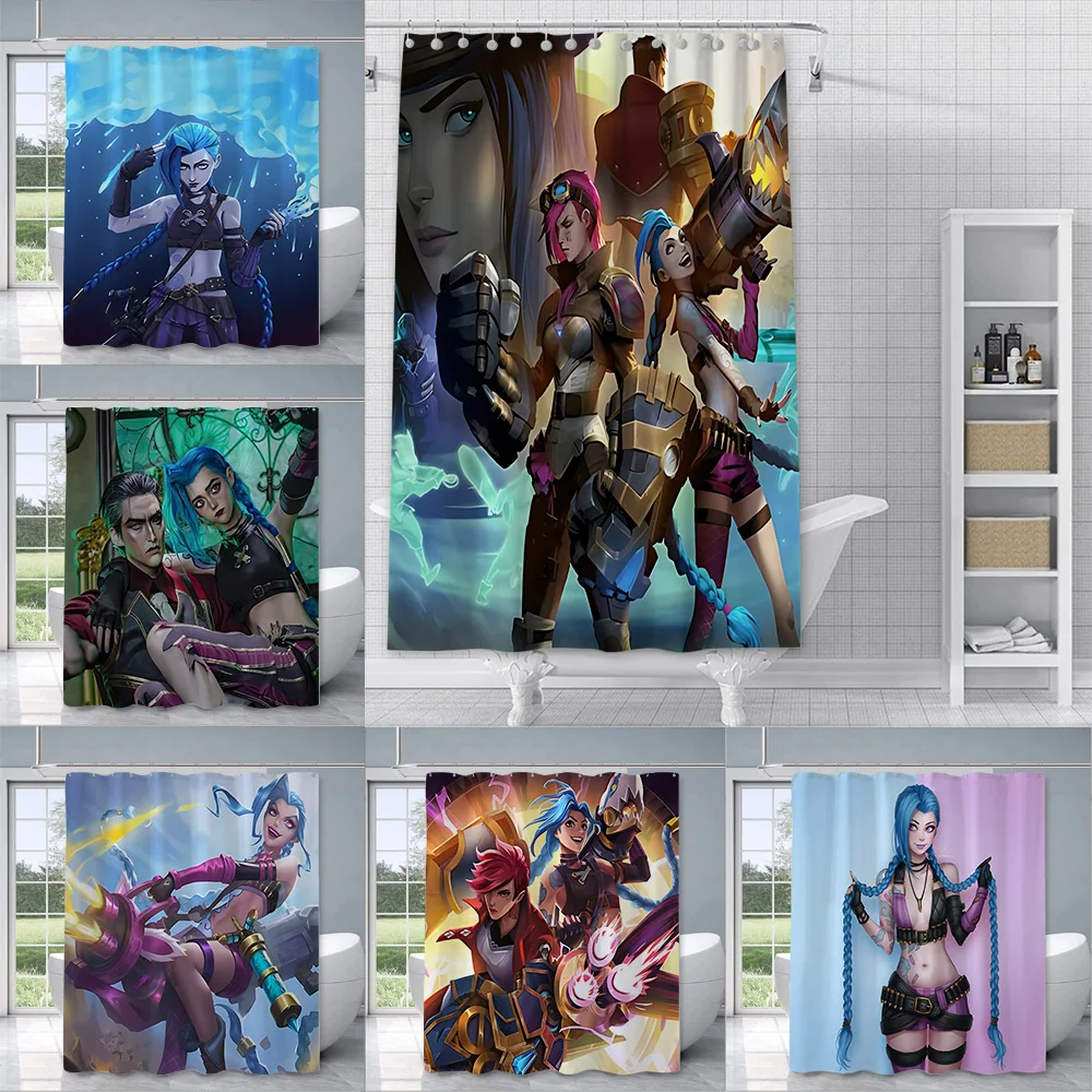 Hot Game League of Legends Shower Curtain Waterproof Polyester Fabric Paint Bath Curtains Home Bathroom Decor Curtain With Hook