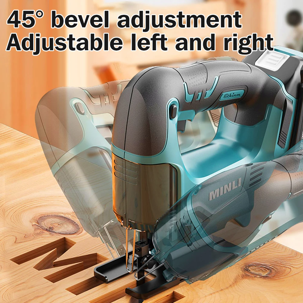 Cordless Jigsaw Cutter W/11x Blade For Woodworking Cutting Compatible With Makita 18V Battery