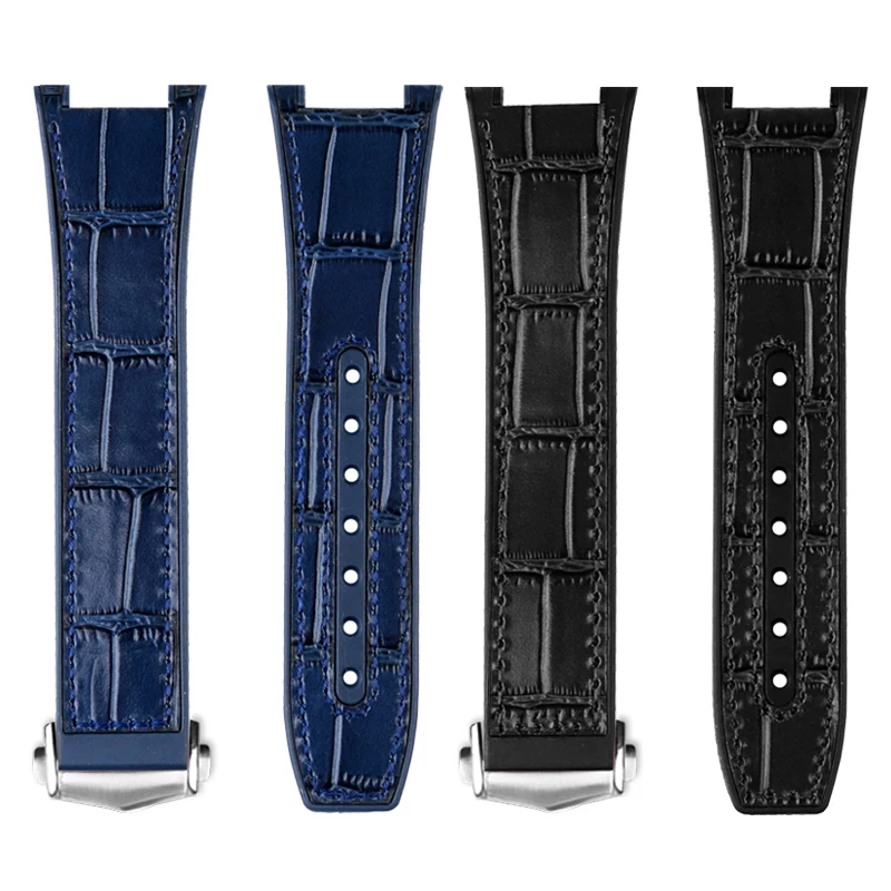 Ремешок для часов из воловьей кожи 25x14 мм с резиновой нижней частью для Omega Constellation 41 мм, ремешок Manhattan 39 мм, мужской ремешок для наблюдения за