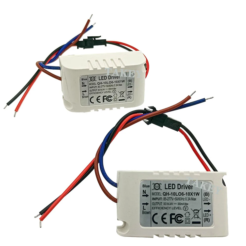 

5 Pcs Isolation 10W AC85-277V LED Driver 6-10x1W 300mA DC18-34V LED PowerSupply Constant Current Ceiling Lamp