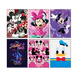 Funda de pasaporte de Minnie para mujer, tarjetero de viaje de dibujos animados de Disney, Cartera de cuero de Mickey para tarjetas de crédito, bonito estuche para boletos de pasaporte