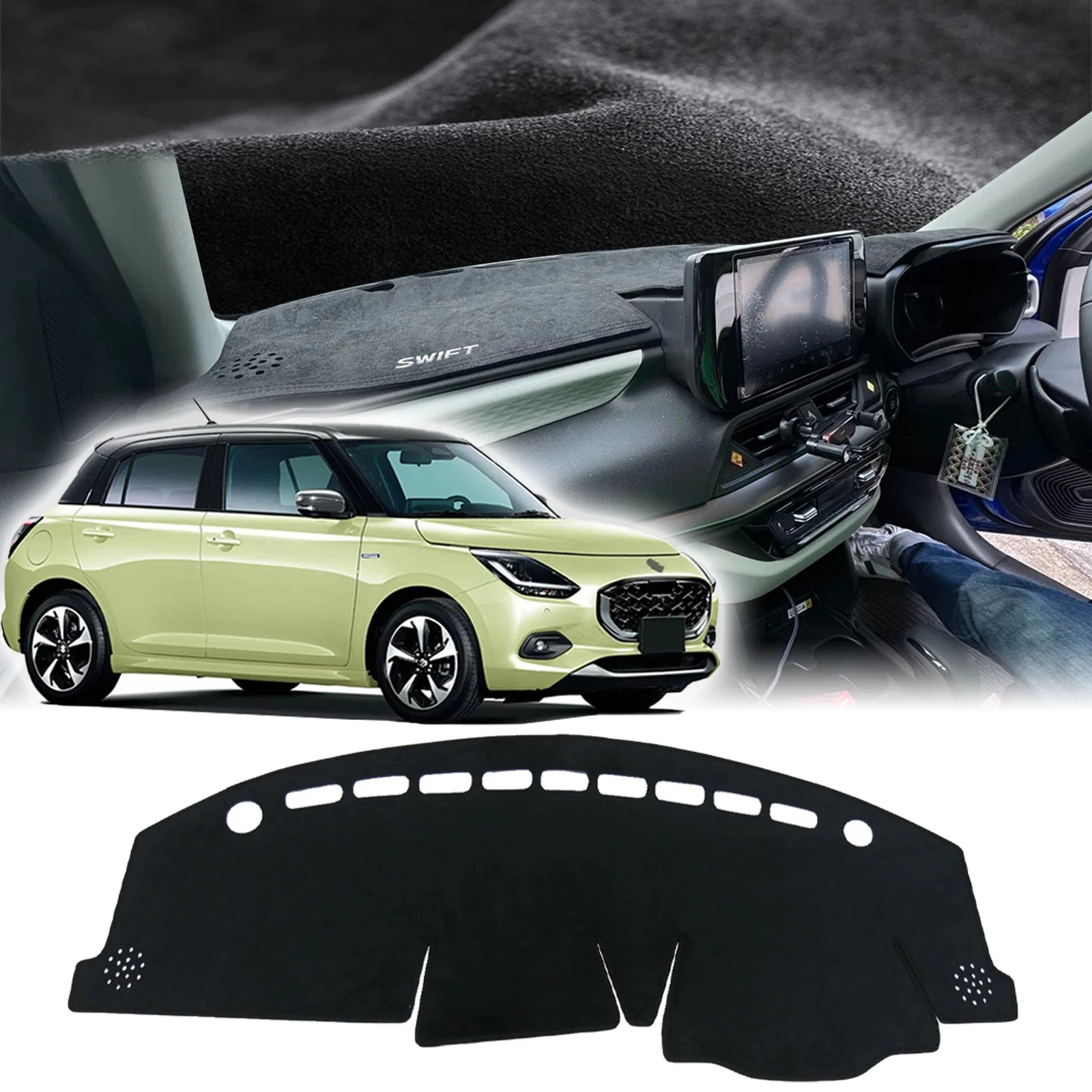 

Подходит для Suzuki Swift 2024-2026, белый логотип, коврик для приборной панели, коврик для приборной панели, солнцезащитный ковер, защитный ковер, автомобильные аксессуары