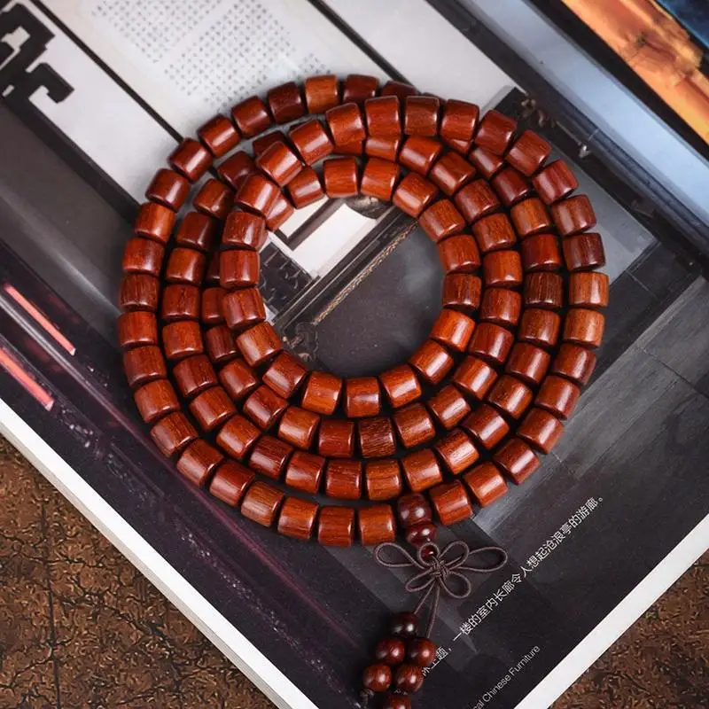 

Натуральная Замбия, кровь сандалового дерева, бусина 108, четки, модные деревянные коллекционные украшения, идеальный праздничный подарок