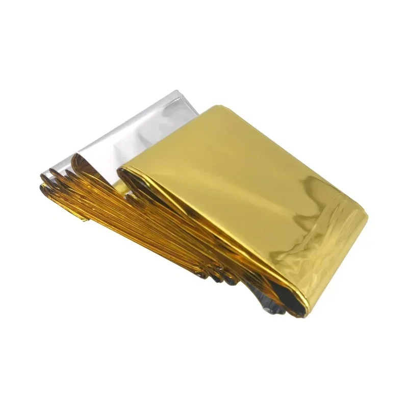 พับผ้าห่มฉุกเฉิน 210 ซม.* 130 ซม.เงิน/ทองฉุกเฉิน Survival Rescue Shelter Outdoor Camping ผ้าห่มอุ่น