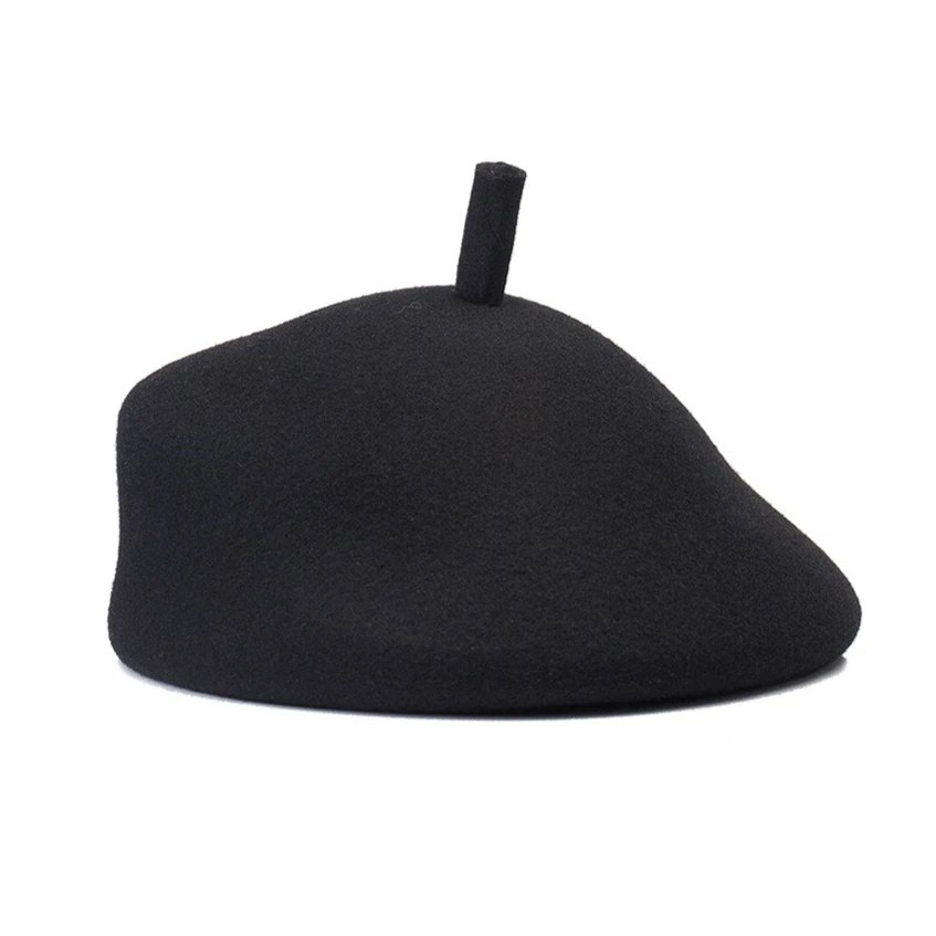USPOP Women's Fine Felt Wool Structured Beret Adjustable French Style Winter Hat