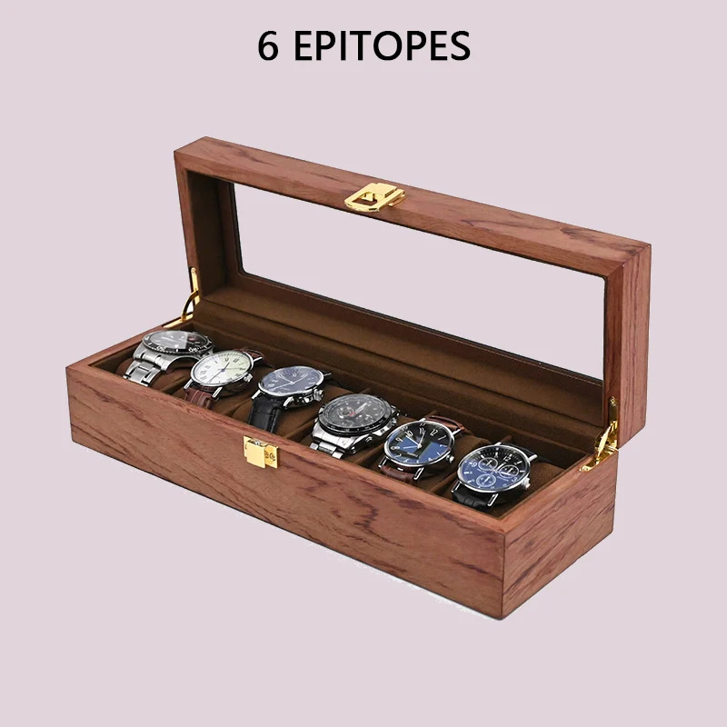 For Watch Watch Case Classic Retro Gold Lock Buckle Made of MDF Material Covered Leather Customization Logo Watch Box Organizer