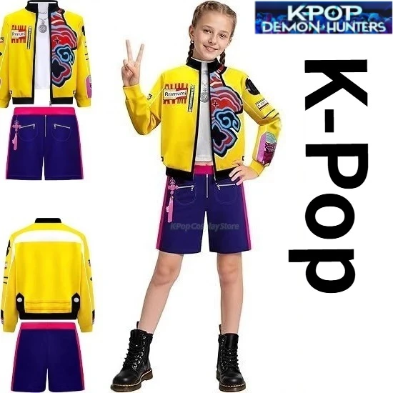 

Новинка 2025 года, детский карнавальный костюм Rumi Zoey Mira из фильма «Охотники на демонов», детский косплей Huntrix Rumi на Хэллоуин