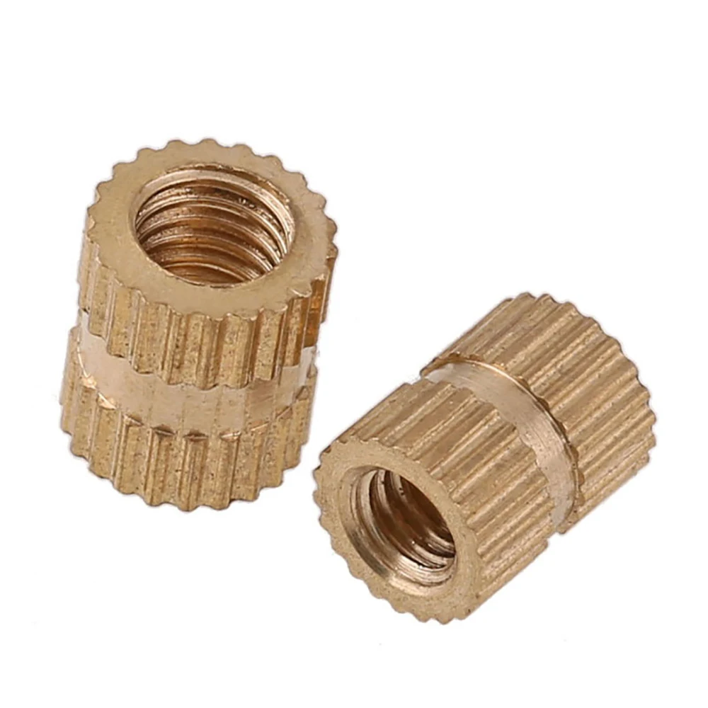 

4#/6#/8#/10#/1/4 UNC/UNF Hot Melt Knurled Brass Insert Nuts – Through Hole Injection Molding Nutsert