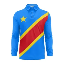 Zaire Diy Custom Made Name Logo Zar Long Sleeved POLO T Shirt Nation Flag Za Congo Country French Republic Print Photo Clothes