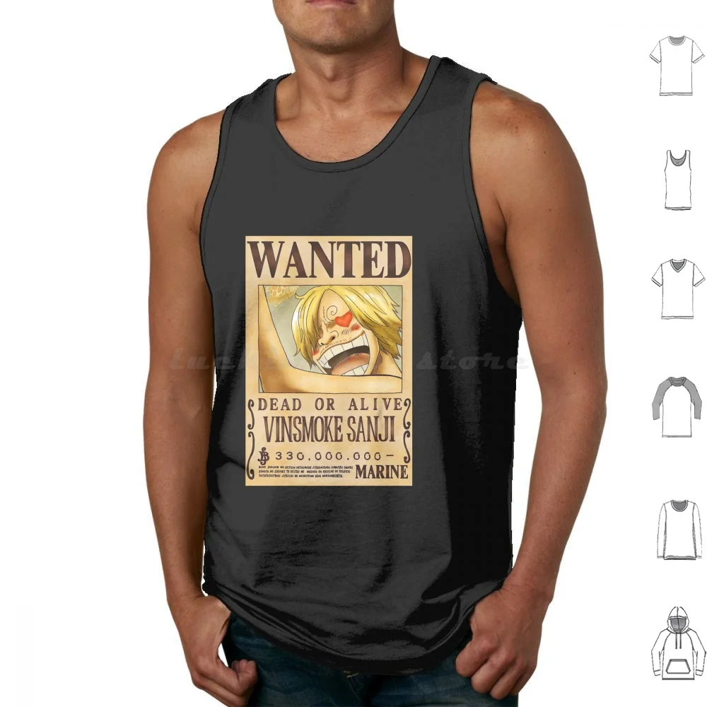 Vinsmoke Sanji Wanted Poster Tank Tops Vest Sleeveless Sanji Vinsmoke Sanji Luffy Vinsmoke Zoro Anime Mugiwara Sanji Vinsmoke