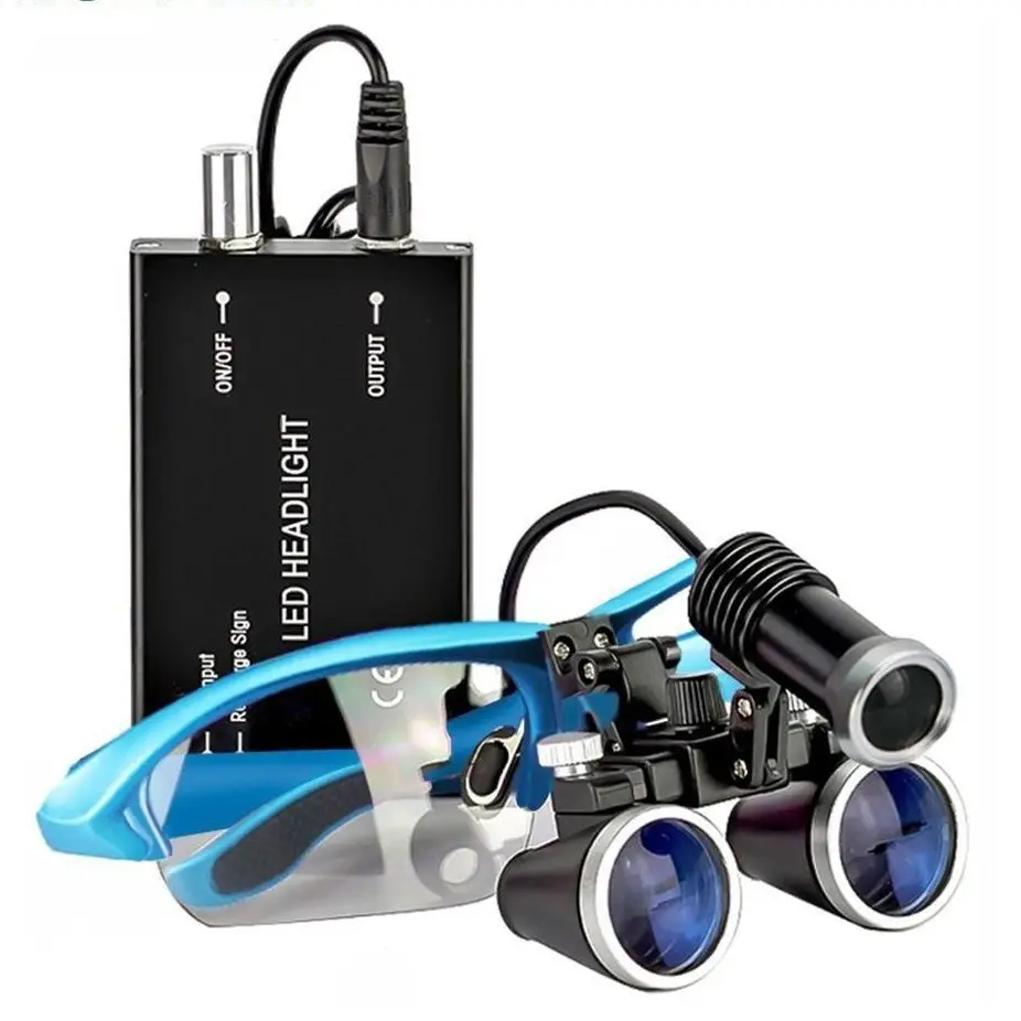 Lupa médica montada en la cabeza, linterna frontal quirúrgica de grado profesional, lupa Dental portátil de 3w, lupa Oral Medic