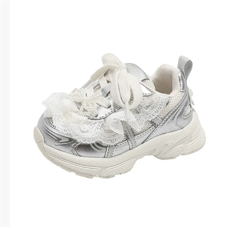 

2025 New Autumn Children Shoes Breathable Cute Lace Butterfly-knot Kids Casual Shoes Fashion Girls Sneakers EU 23-30