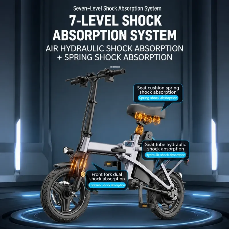 Folding Electric Car 48V Battery Powered Vehicle Chain Drive System with 7 Shock Absorbers Lightweight Luxury Design