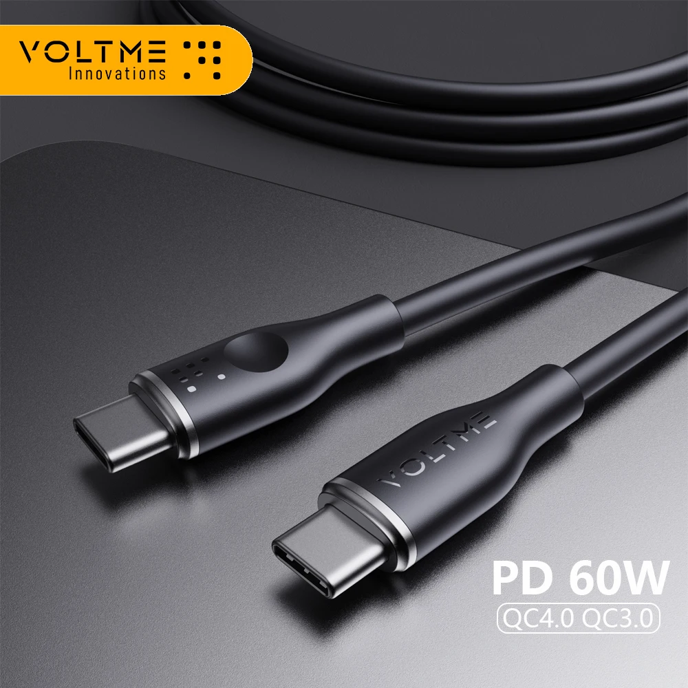 VOLTME PD 60W USB C A USB Tipo C Cavo 3A Cavo di Ricarica Veloce QC 4.0 Cavo di Caricatore Del Telefono Per Samsung S22 Ultra Huawei iPhone 15