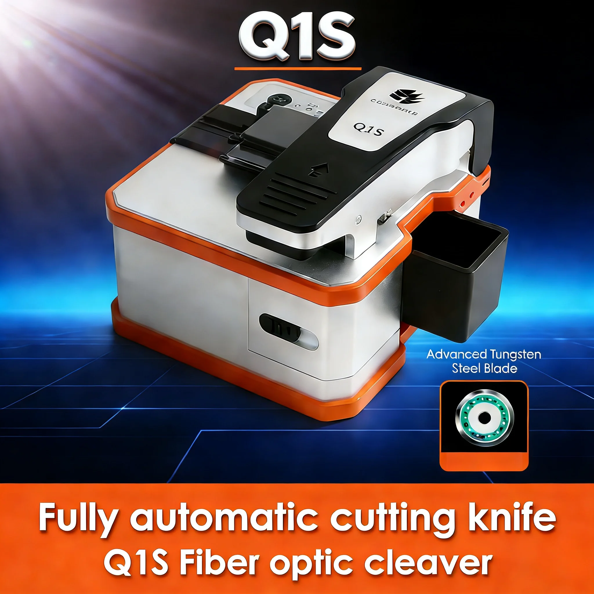 Electric high-precision fiber cleaver, dedicated for hot-melt and cold-splicing, bare fiber, pigtail, and Miller pliers