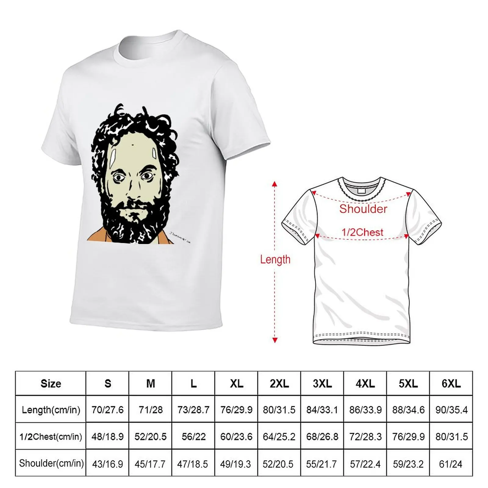 Jason Mantzoukas Colour Portrait JTownsend T-Shirt oversizeds cheap stuff funny costumes anime clothes for men