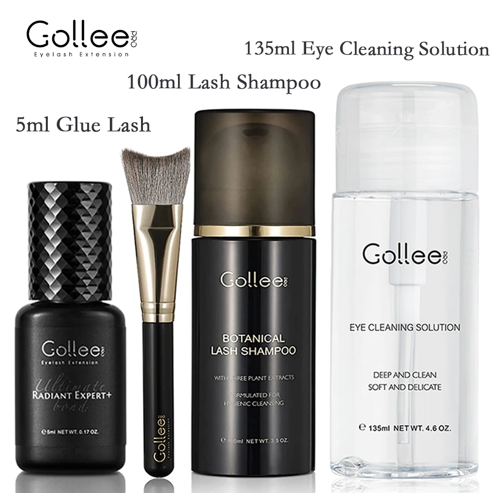 Gollee Eyelash Extension Glue 0.5s Lash Foam Shampoo Makeup Clean Eyelash Cleaning Solution Dust Oil Lash Extension Supplies