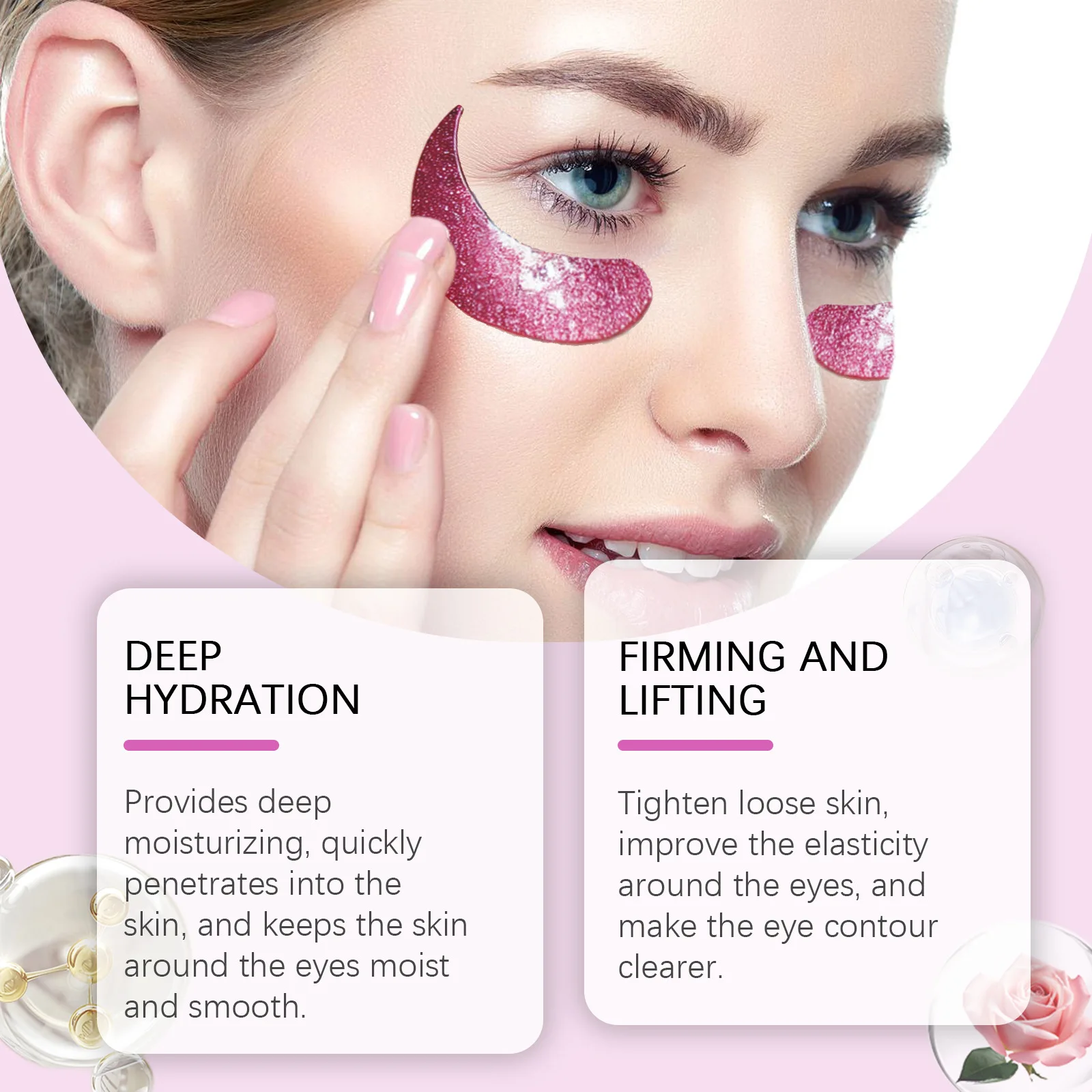 Anti Wrinkles Glitter Eye Mask Fade Fine Lines Firming Gel Removal Dark Circles Anti Puffiness Nourish Moisturizing Eye Patches