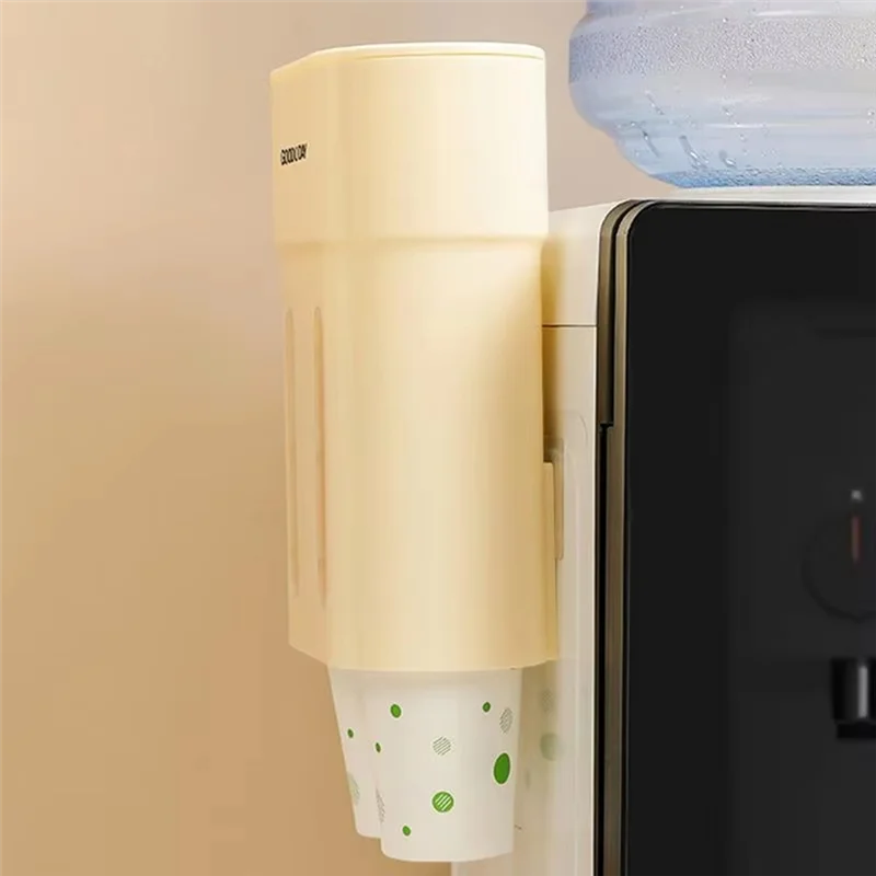 

Water Dispenser Cup Holder Coffee Cup Dispenser Double Tube Large Capacity Water Dispenser Cup Holder Pull Wall Mount