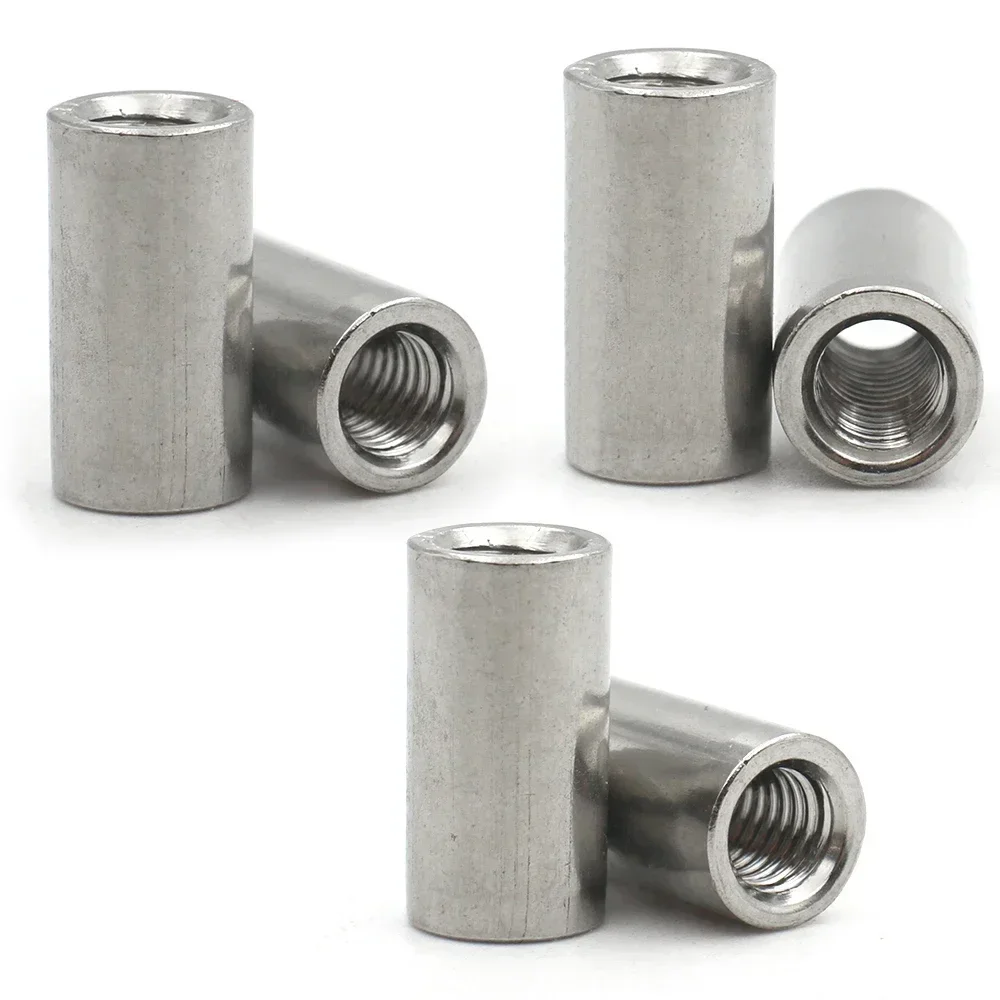 2-30pcs M2 M2.5 M3 M4 M5 M6 M8 M10 304 Stainless Steel Extension Thicken Round Column Joint Coupling Nut Cylindrical Connect Nut