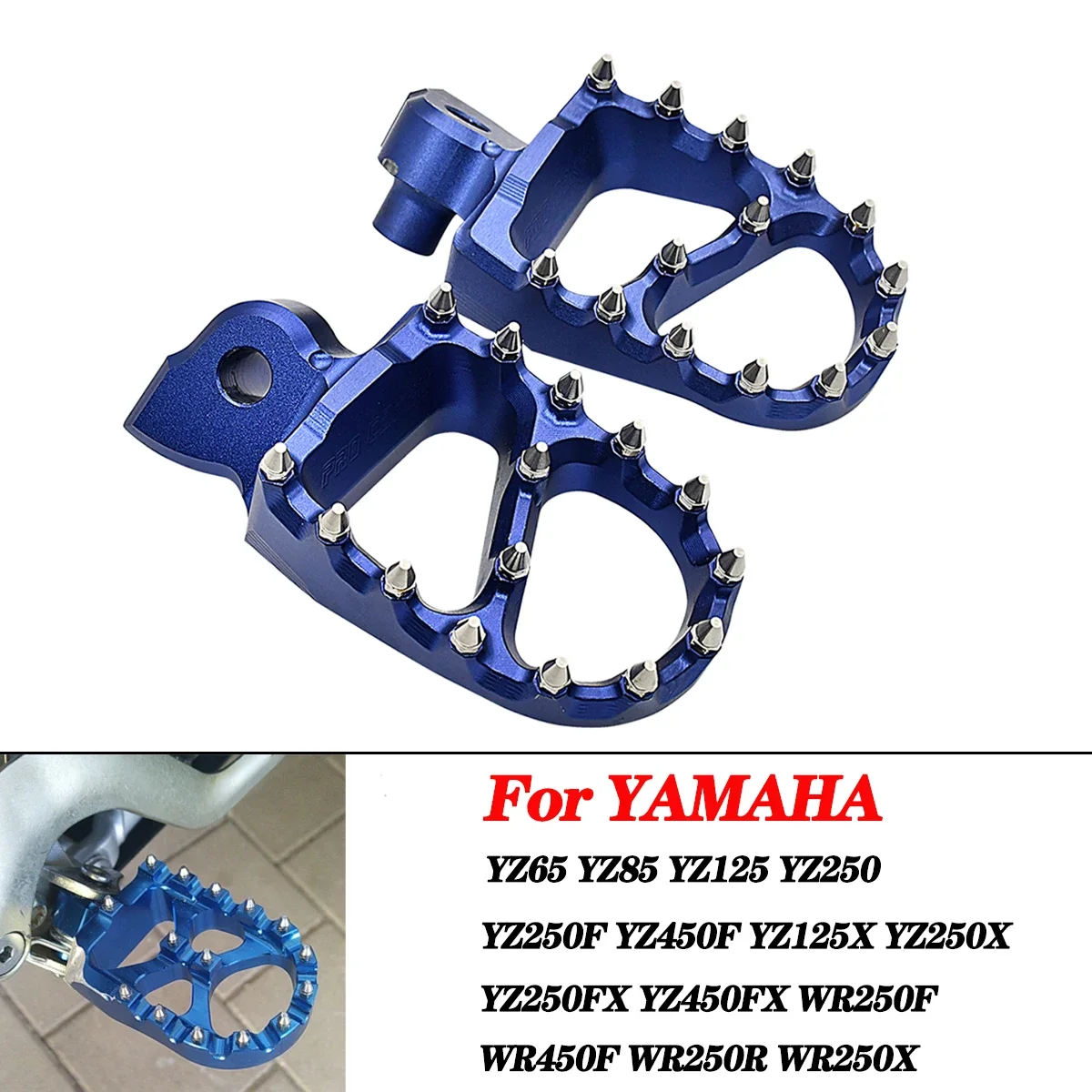 For YAMAHA YZ 65 85 125 250 250F 450F 125X 250X 250FX 450FX WR250F WR450F Motorcycle Foot Pegs Rests Footrest Footpeg Pedals