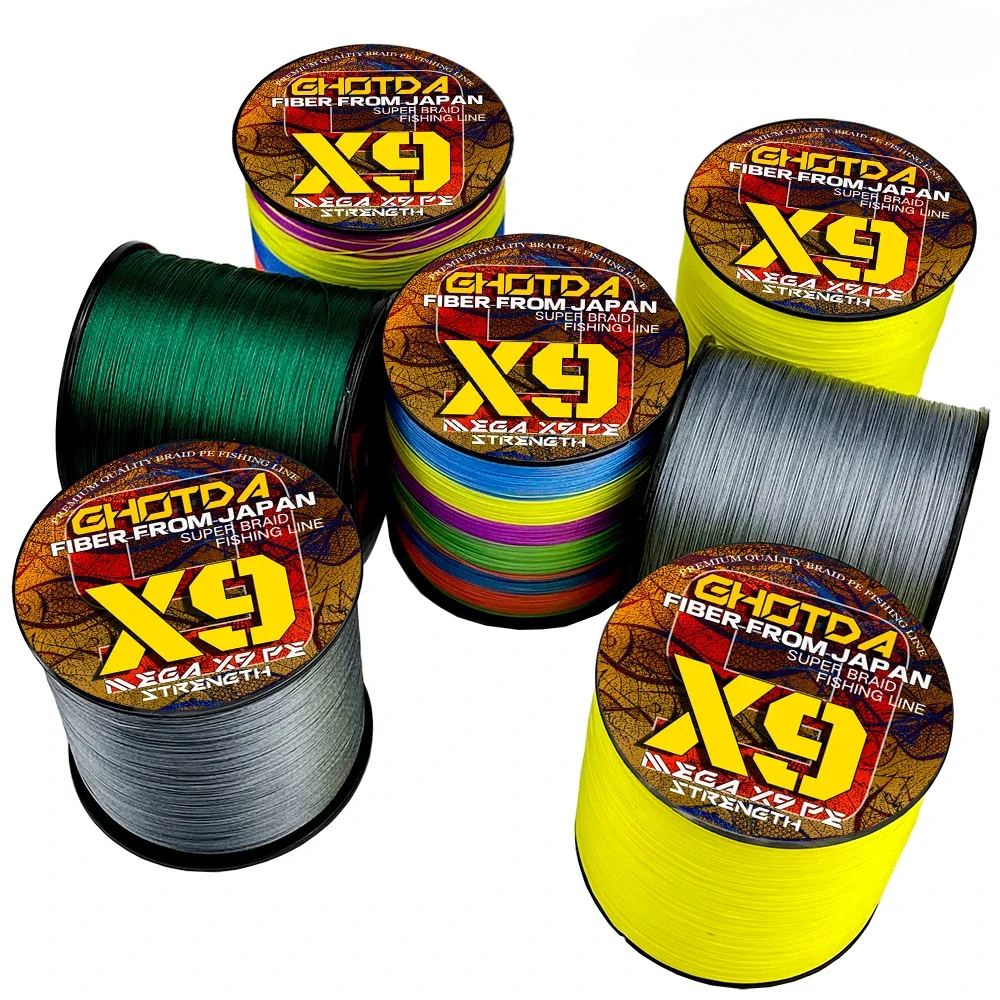 GHOTDA 300m 500m 9/12 Strands Braided Fishing Line Super Strong PE Multifilament Braid Thread 20 24 35 40 50 65 80 92 100 120LBS