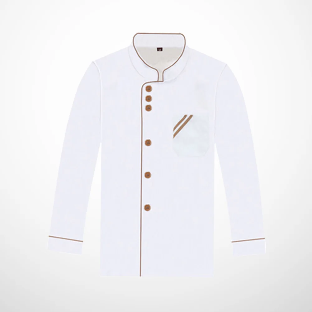 

Long Sleeve Unisex White Coffee Size Xxxl Oil-Proof Breathable Jacket Catering Shirt for Restaurant Hotel