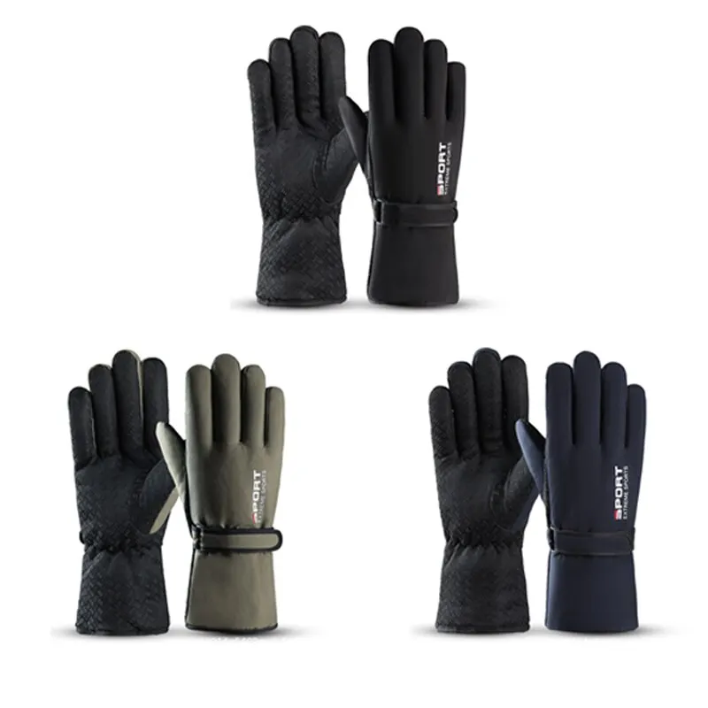 Męskie zimowe rękawice narciarskie Ciepłe i pluszowe, pogrubione wodoodporne rękawiczki Kolarstwo na świeżym powietrzu Wiatroszczelne i odporne na
