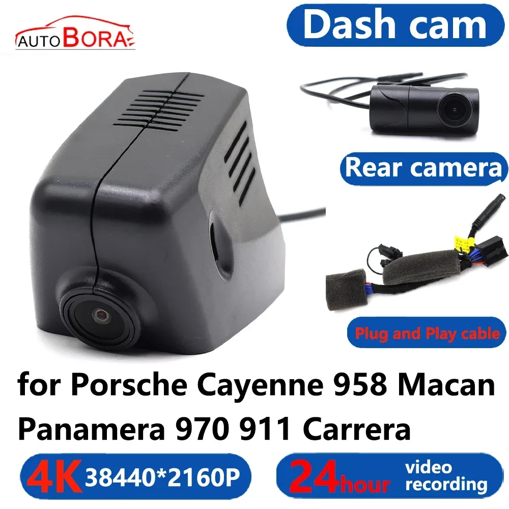 

AutoBora 4K Wifi 3840*2160 Car DVR Dash Cam Camera 24H Video Monitor for Porsche Cayenne 958 Macan Panamera 970 911 Carrera