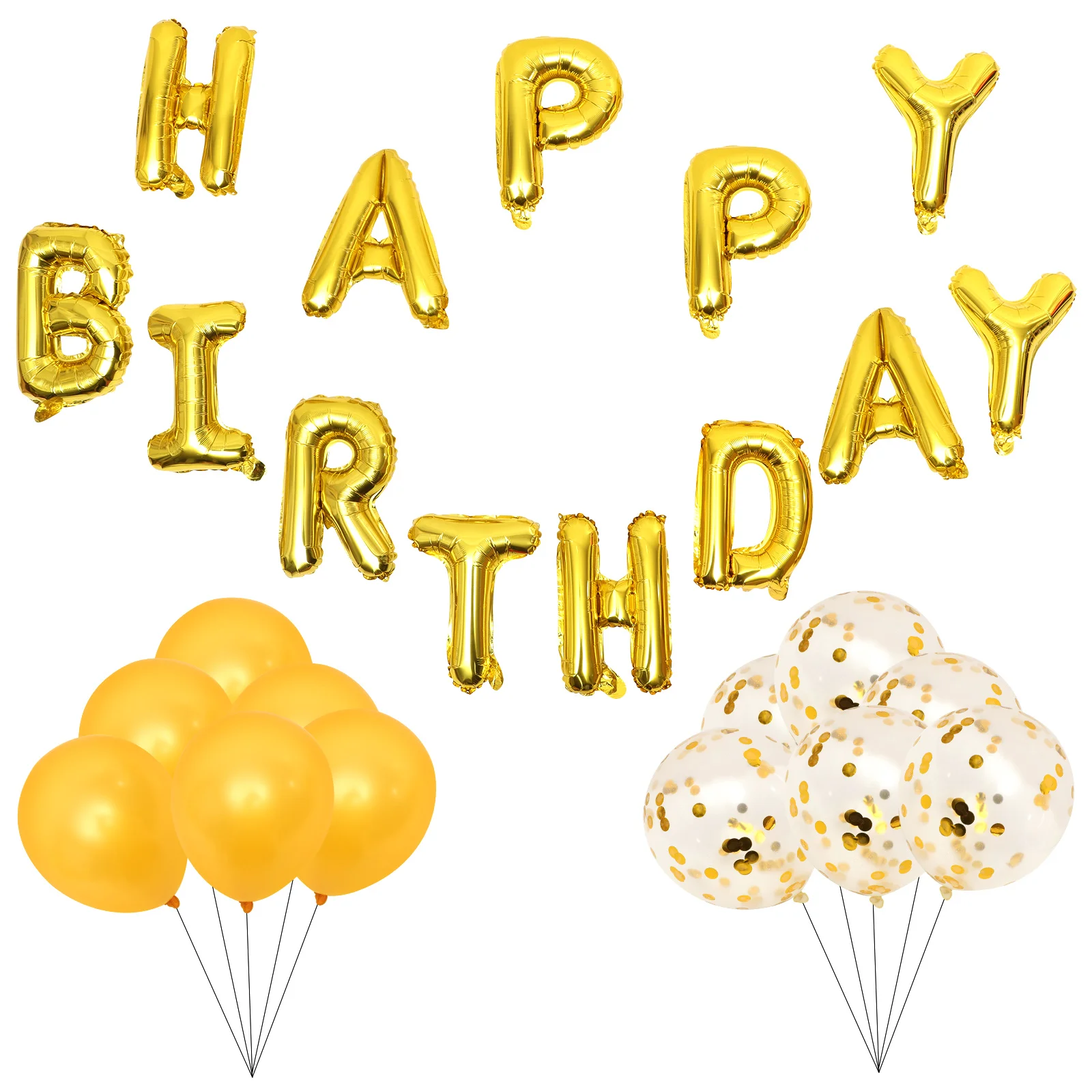 

Golden Balloon Set Birthday Decorations Photo Props DIY Kit Stylish Party Supplies Aluminum Film Balloons Wedding Baby Shower
