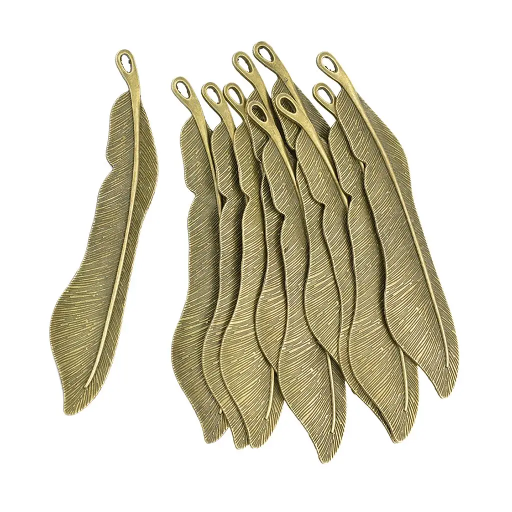 10 Pieces Tibetan Silver Color Antique Bronze Beading Bookmarks With Loop for DIY Making Crafts Jewelry Findings