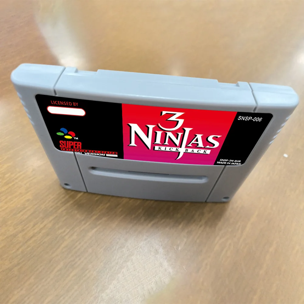 3 Ninjas Kick Back Action 16BIT Gioco SNES Cartuccia NTSC PAL per Super Nintendo System Versione USA EUR