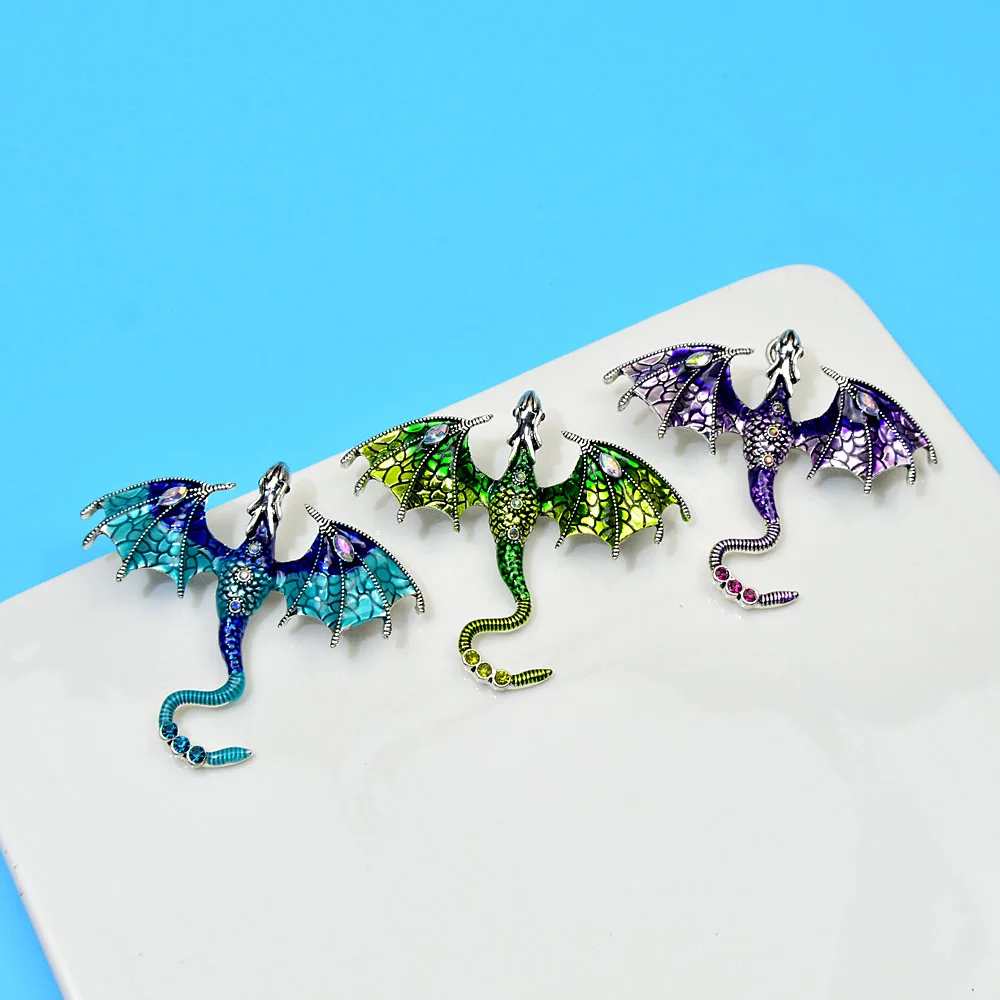 CINDY XIANG-broche en émail pour femme, jolie épingle en forme de Dragon, disponible en 3 couleurs, bijoux d'hiver de haute qualité, nouveauté 2022