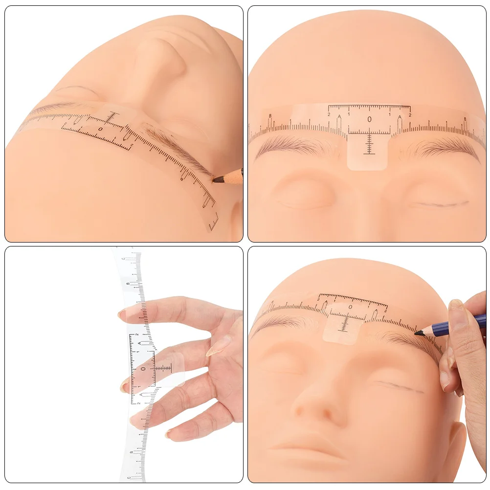 

100pcs Measuring Rulers Professional Shaper For Women Disposable Stencils Positioning Ruler Drawing Eyebrow Shaping Tools Makeup