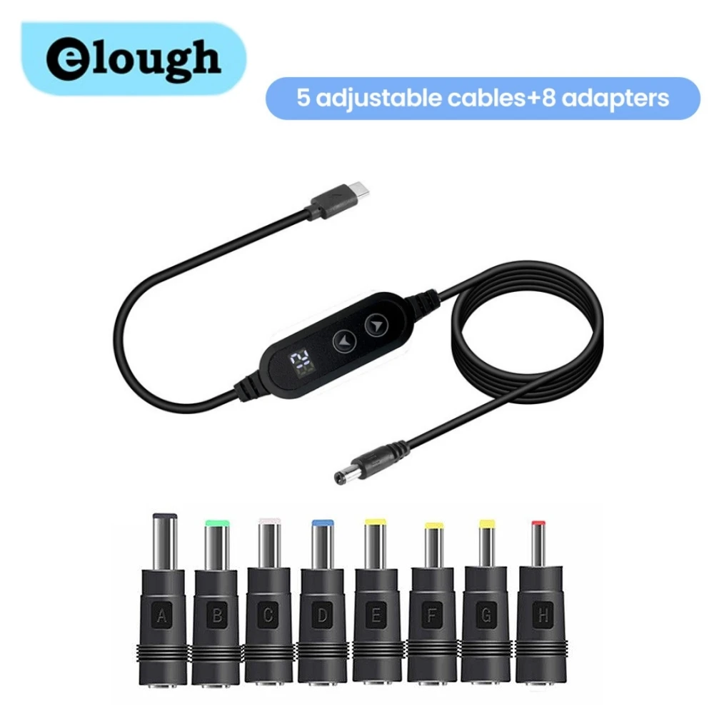 Elougn Type-C Conversion DC Boost Line Linia aktywacyjna PD 5-20V Modem optyczny Router LED Inteligentna linia głośnikowa