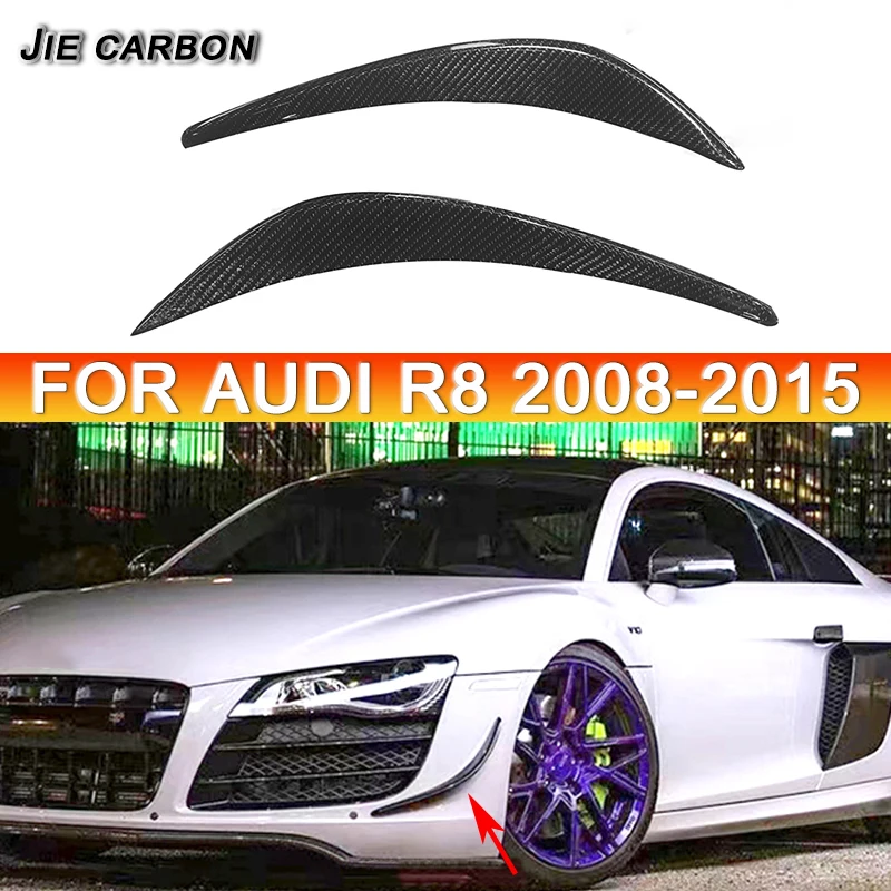 

Carbon Fiber Front Bumper Splitter,Adhesive Wind Blade Spoiler Auto Body Kit for Audi R8 Car 2008-2015 Upgrade