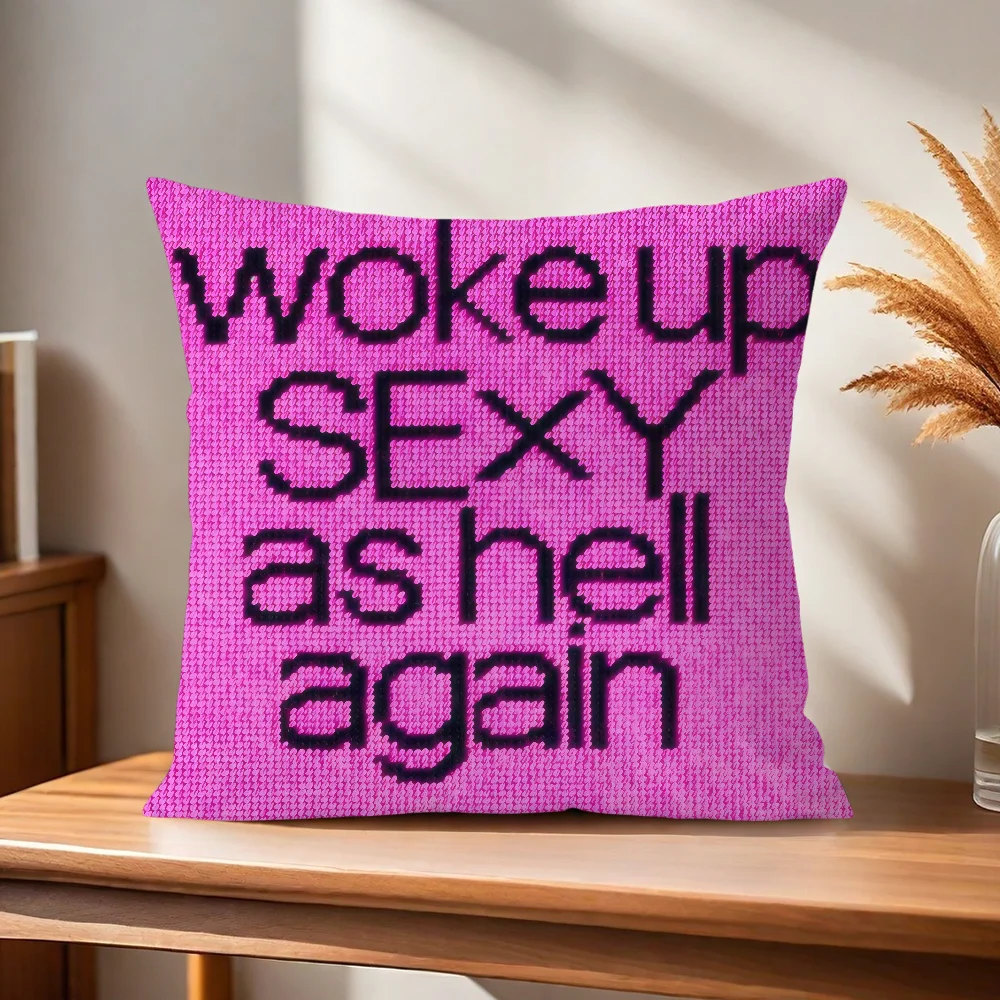 Wieder Verdammt Sexy Aufgewacht Kissenbezug Kissenhülle für Zuhause Sofa Wohnzimmer Büro Café Auto Kissenbezug – Detail 3