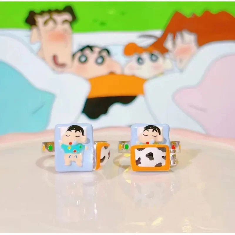 

Miniso Creative Crayon Shin-chan Creative Ring New Product Jewelry Opening Adjustable Animation Peripheral Accessories Gift