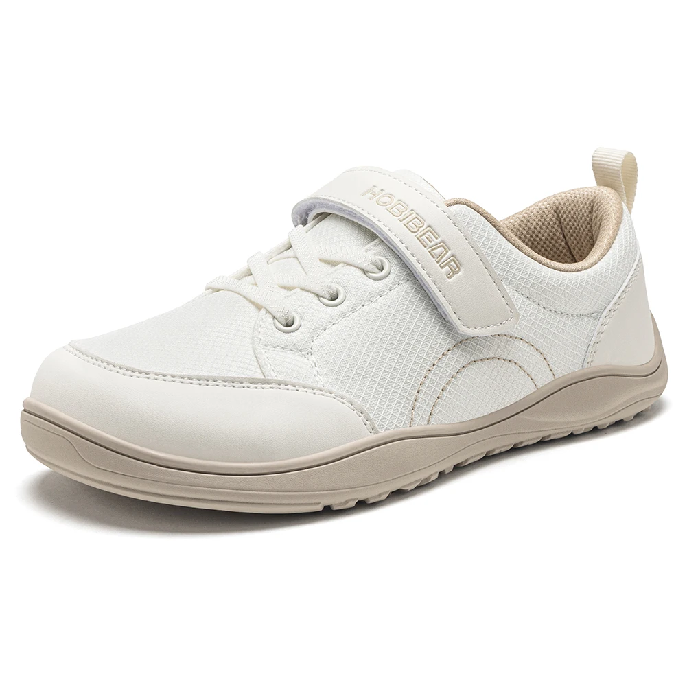 HOBIBEAR Wide Width Shoes Kids Barefoot Hook-Loop Sneakers Artificial Leather Mesh Lightweight Zero Drop Walking Shoes image 3