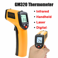 GM320 Infrared Thermometer Digital Pyrometer Non-Contact LCD Laser -50~400 ℃ IR Laser Temp Meter Industrial Pyrometer Point Gun