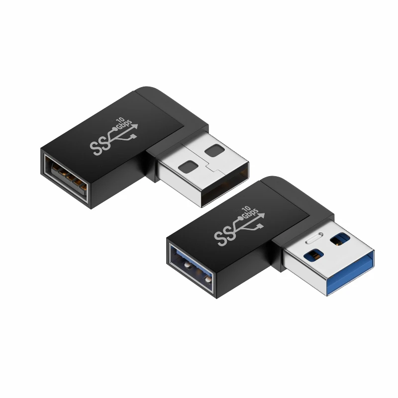 USB 3.0 ذكر إلى أنثى 90 درجة الزاوية اليمنى تمديد محول USB الصعودي الكوع محول 10Gbps لأجهزة الكمبيوتر المحمول موصل تحويل