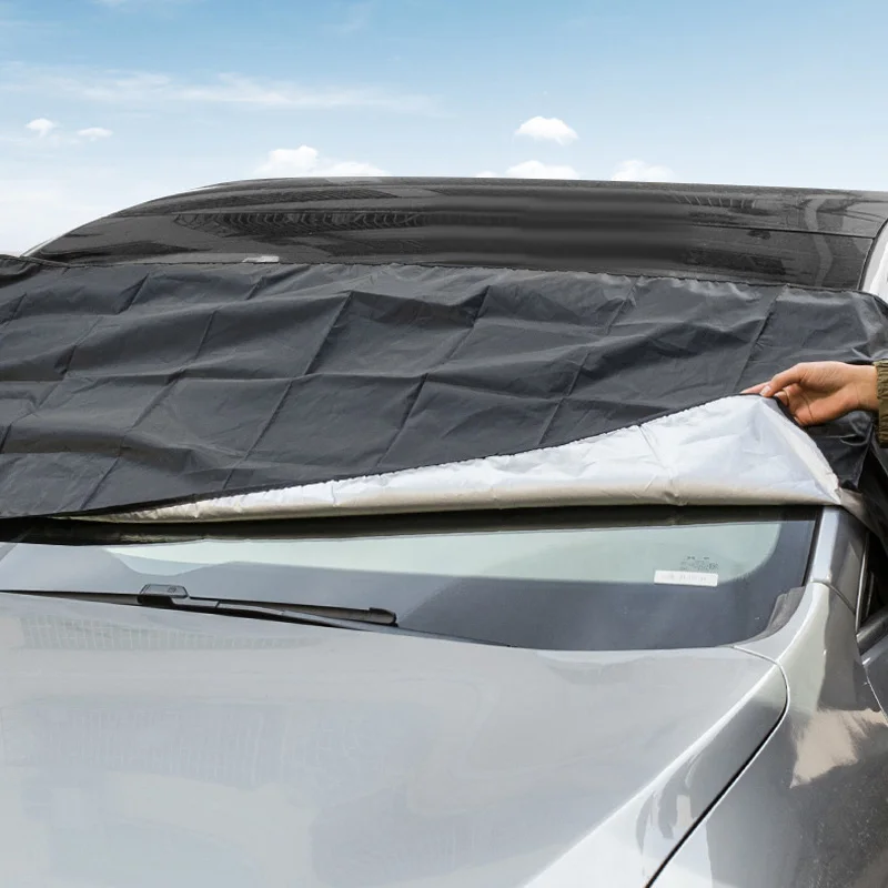 Car Windscreen Cover Front Cover Anti Snow Frost Sun Shield Dust Protector Heat Sun Mat Car Window Screen Cover image 5