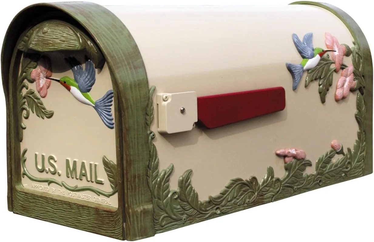 Hummingbird Curbside Mailbox Natural Aluminum Mailbox for Post Mount EASY INSTALLATION DURABLE OUTDOOR MAILBOX