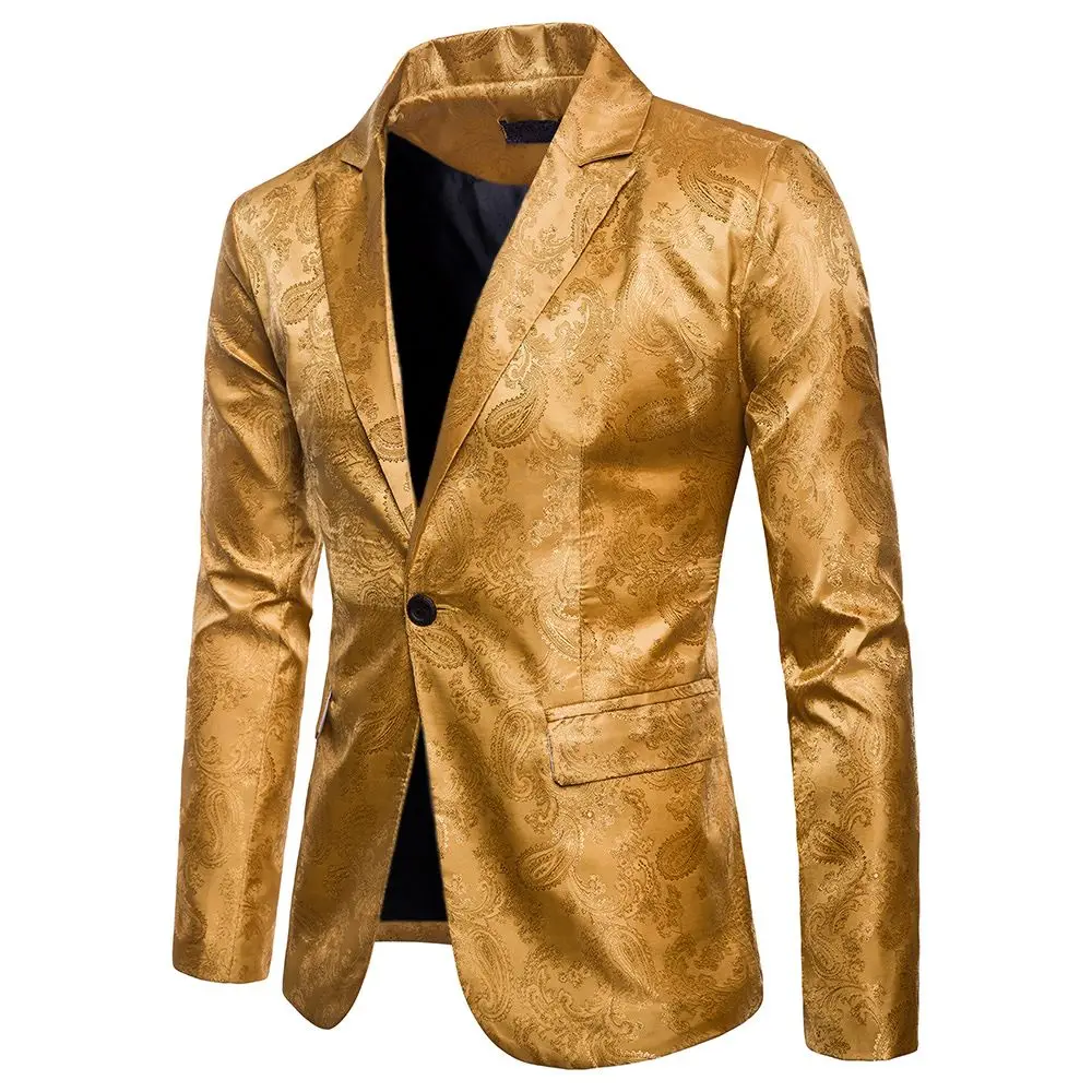 Men Suit Banquet Wedding Suit Party Suit Bar Night Club Blazer Men Tops Bright Suit Paisley Blazer Fashion Men's Suit