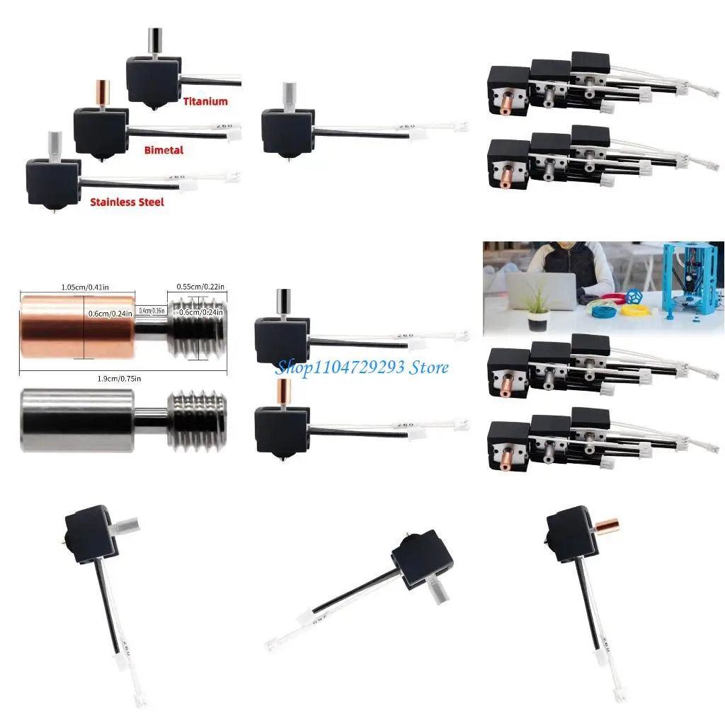 

Y2GD 3D Printing Hotend 0.4mm Nozzle ForEnder3 3D Printer Hot end Nozzles Set