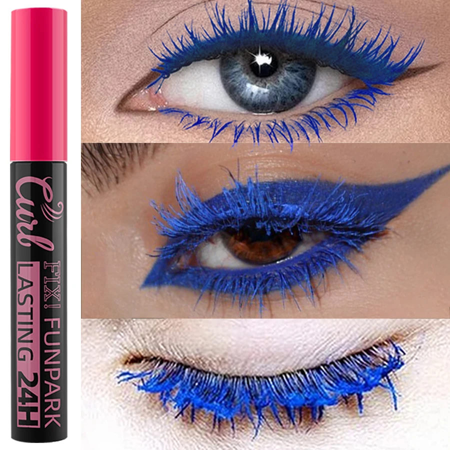Multicolor Curling Mascara Waterproof Fast Drying Eyelashes Extension Lashes Korean Makeup Lasting White Blue Purple Mascara