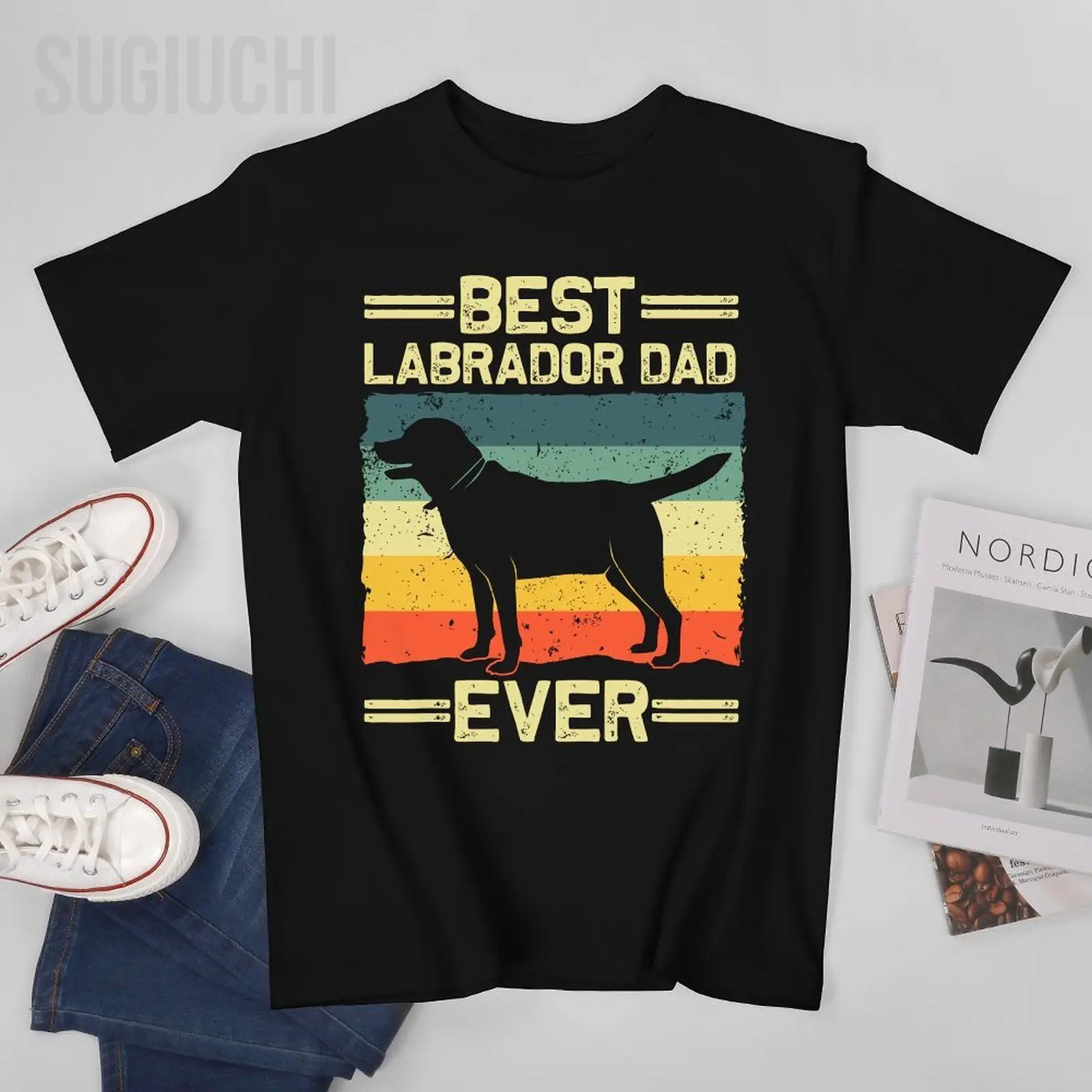 Men Labrador For Men Dad Black Lab Yellow Labrador Retriever Tshirt Tees O-neck T Shirts Women Boys 100% Cotton T-Shirt Unisex