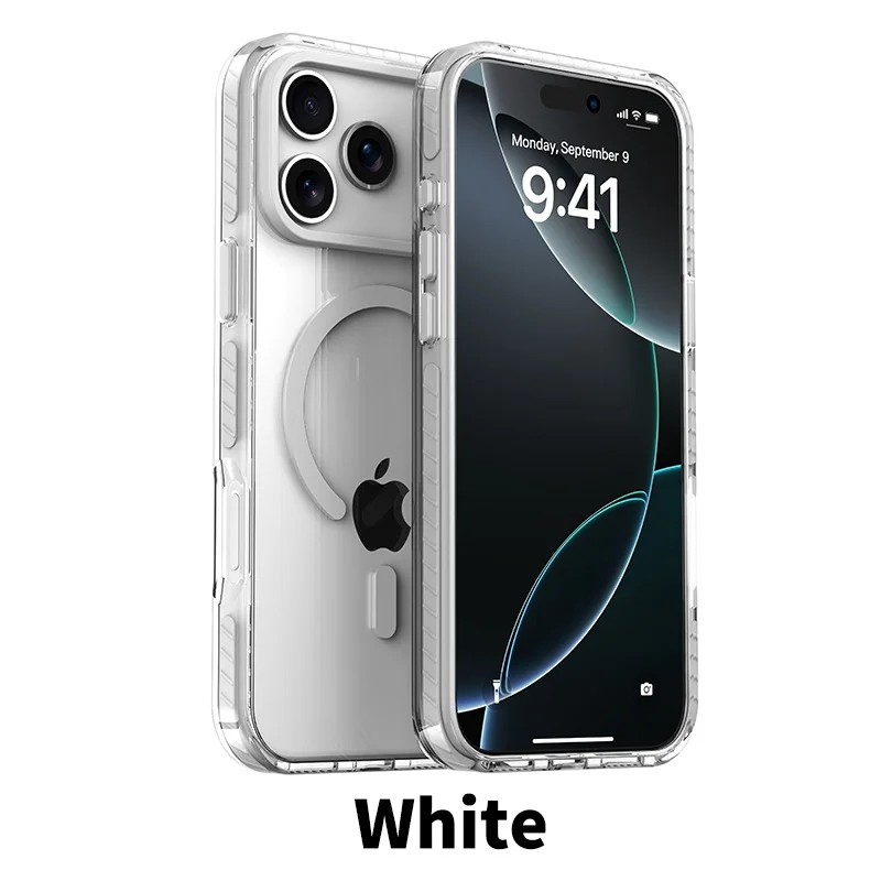 Luxuriöse, kontrastfarben gestreifte HD-Klarsicht-Handyhülle für iPhone 18 17 Air 16 E 15 14 Plus 13 12 Pro Max mit MagSafe-Magnetfunktion. – Detail 1