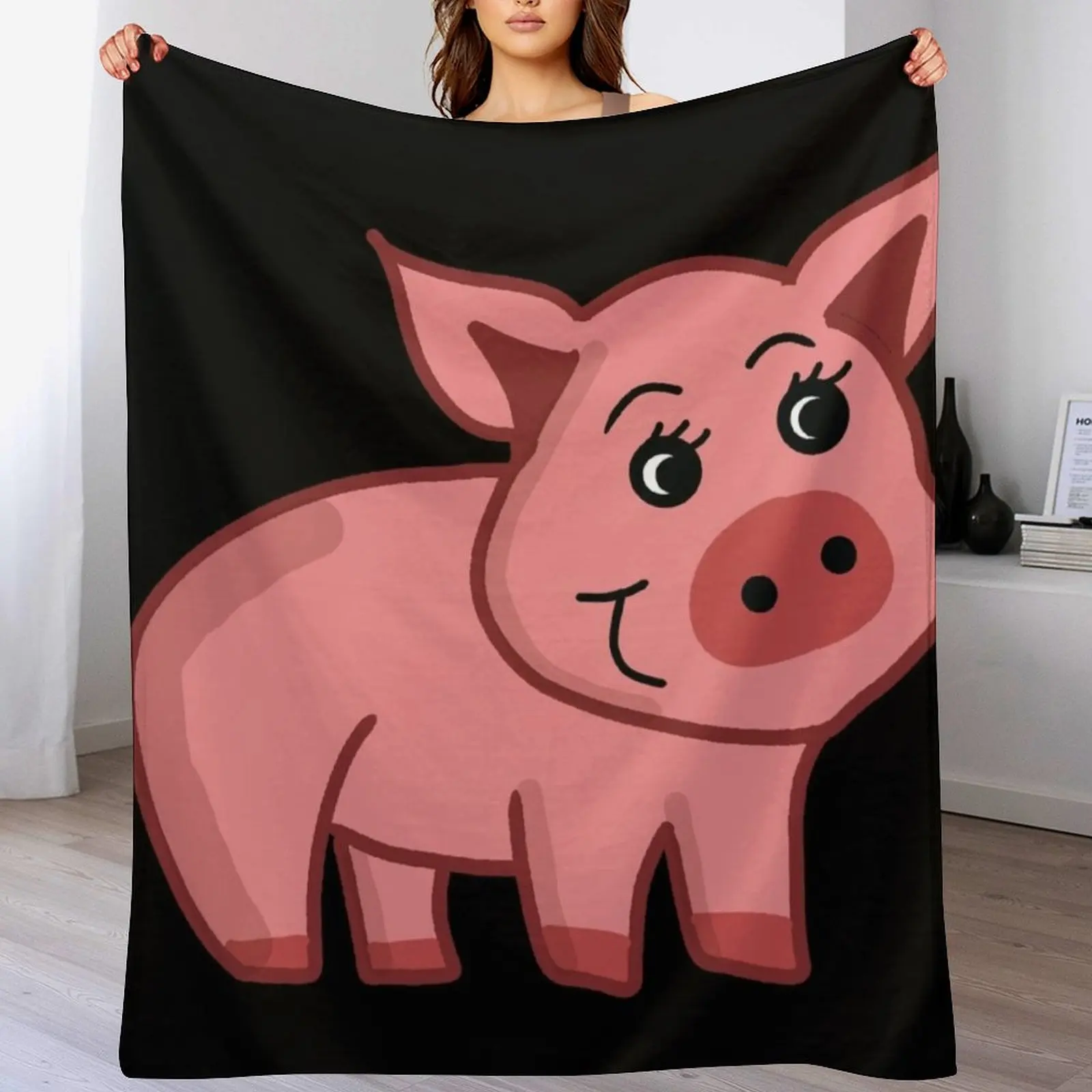 Cute Piggies Throw Blanket Thermals For Travel for sofa Blankets