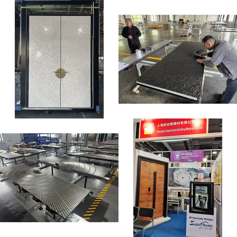 Whole House Intelligent High Definition Customization Stainless Steel Exterior Aluminum Impact Hurricane Entry French Door